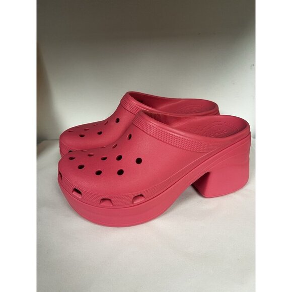 Crocs Siren Clog Womens Size 12 High Heeled Platform Hyper Pink New - Picture 4 of 8
